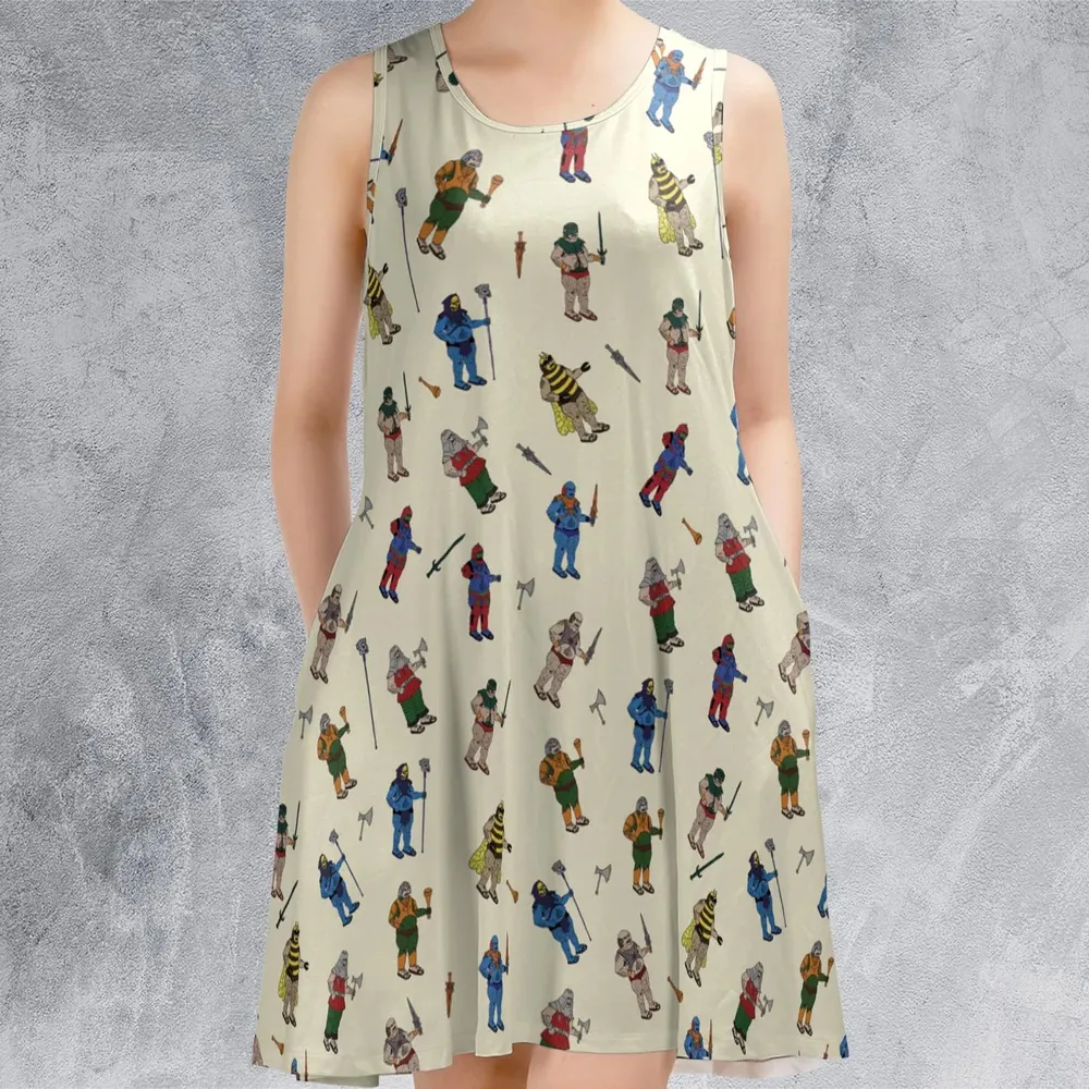 Carl In Masters Of The Universe Pattern Sleeveless Dress - 2