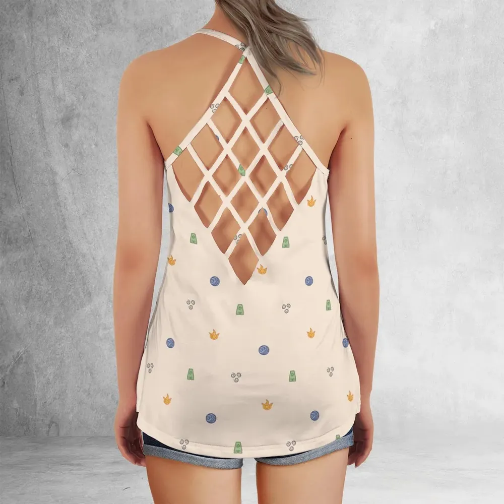Avatar The Last Airbender Four Elements Pattern Criss Cross Tank Top - 3