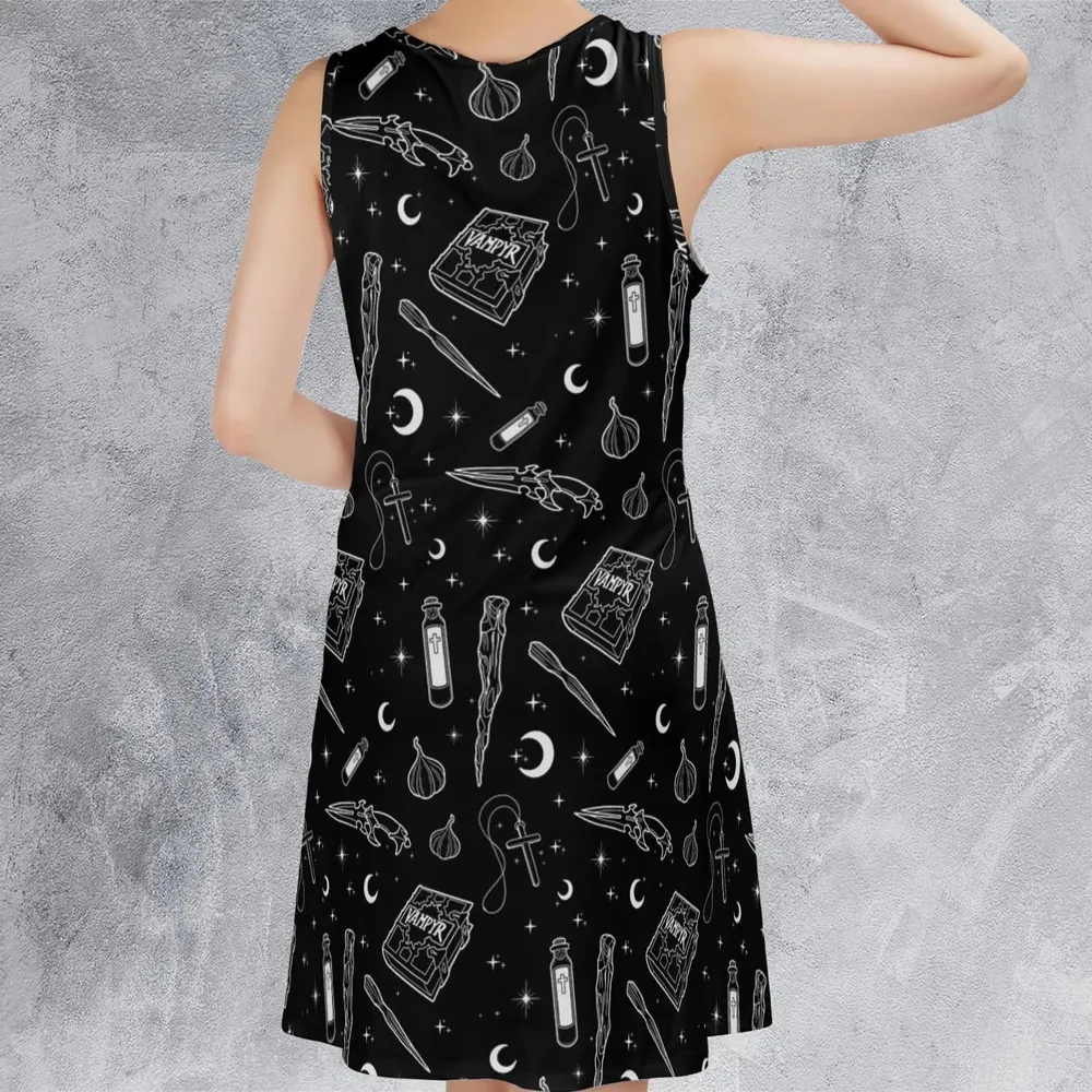 Buffy The Vampire Slayer Items Pattern Sleeveless Dress - 3