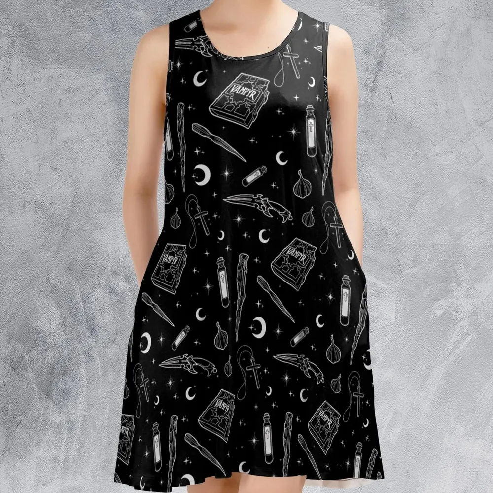 Buffy The Vampire Slayer Items Pattern Sleeveless Dress - 2