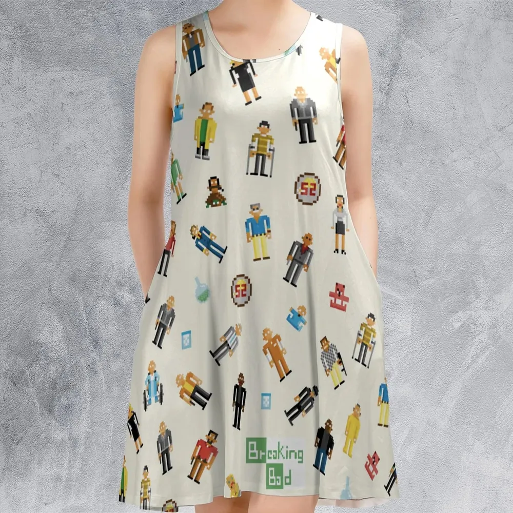 Breaking Bad in Pixels Pattern Sleeveless Dress - 2