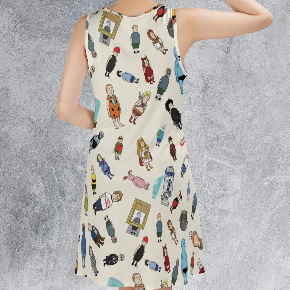 Bobby Hill King Of The Hill Pattern Sleeveless Dress - 3
