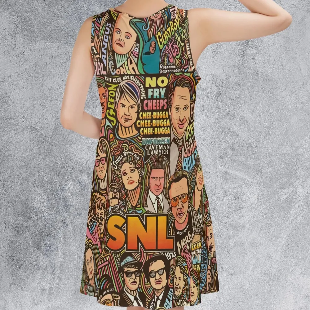 Blues Brothers Waynes World Coneheads SNL Characters Sleeveless Dress - 3