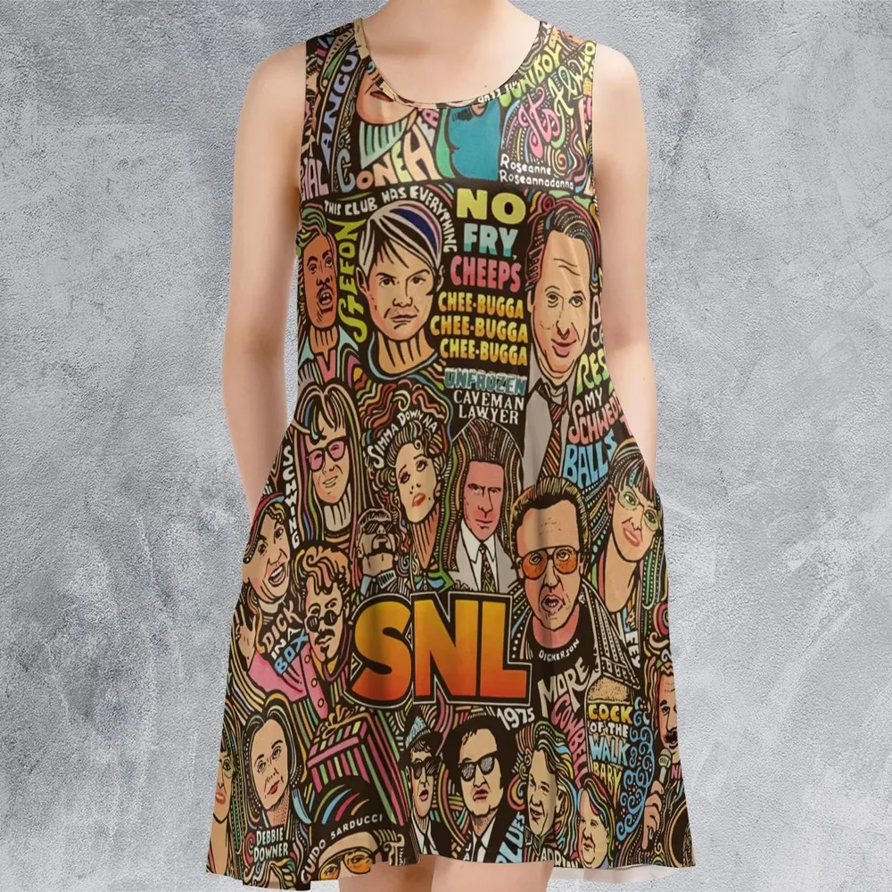 Blues Brothers Waynes World Coneheads SNL Characters Sleeveless Dress - 2