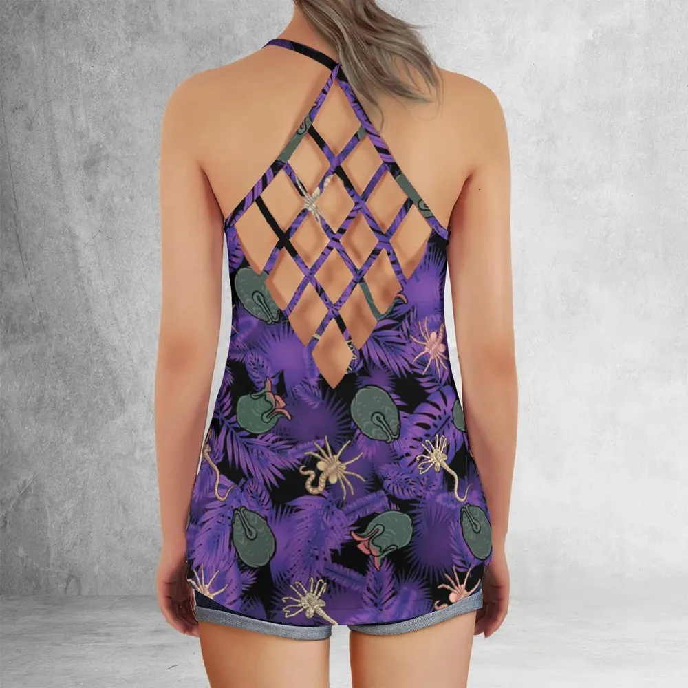 Alien Facehugger Ovomorph Criss Cross Tank Top - 3