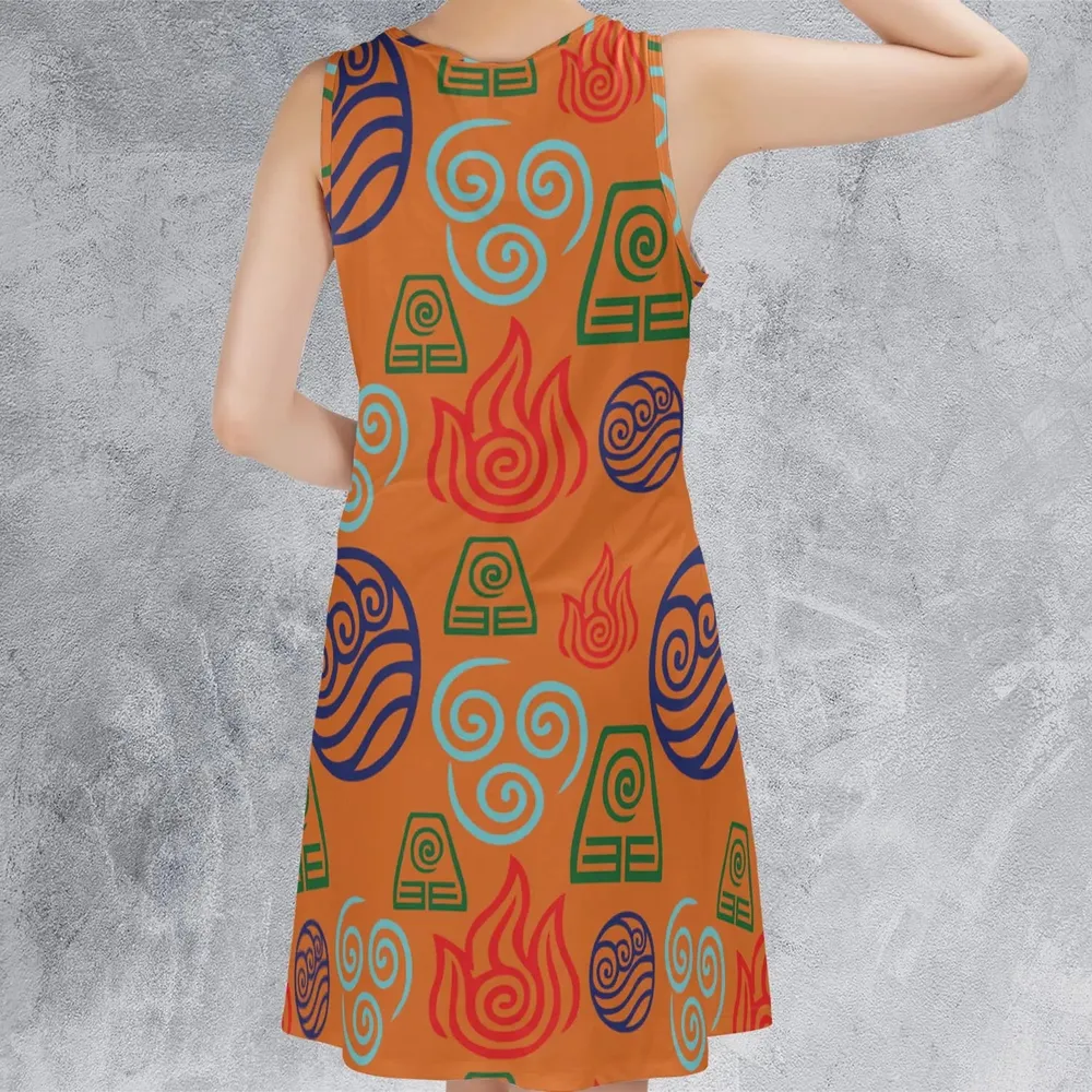 Bending Elements Avatar Button Up Sleeveless Dress - 3