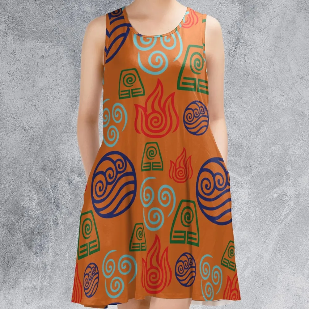 Bending Elements Avatar Button Up Sleeveless Dress - 2