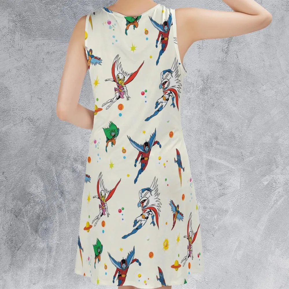 Battle of the Planets Pattern Sleeveless Dress - 3