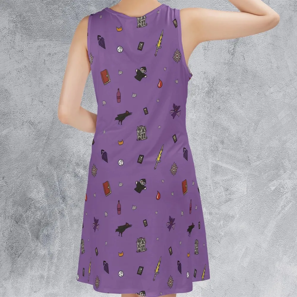 Barovia Dungeons and Dragons Pattern Sleeveless Dress - 3
