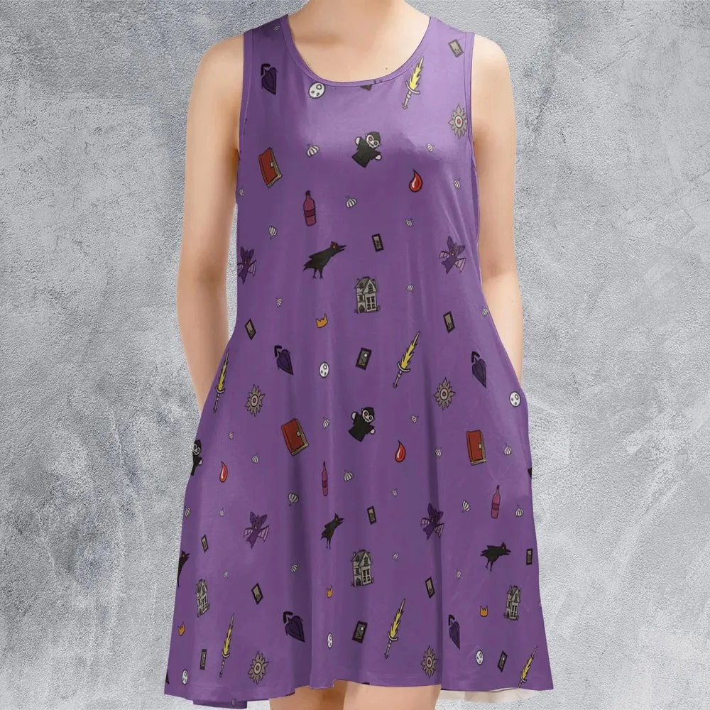 Barovia Dungeons and Dragons Pattern Sleeveless Dress - 2