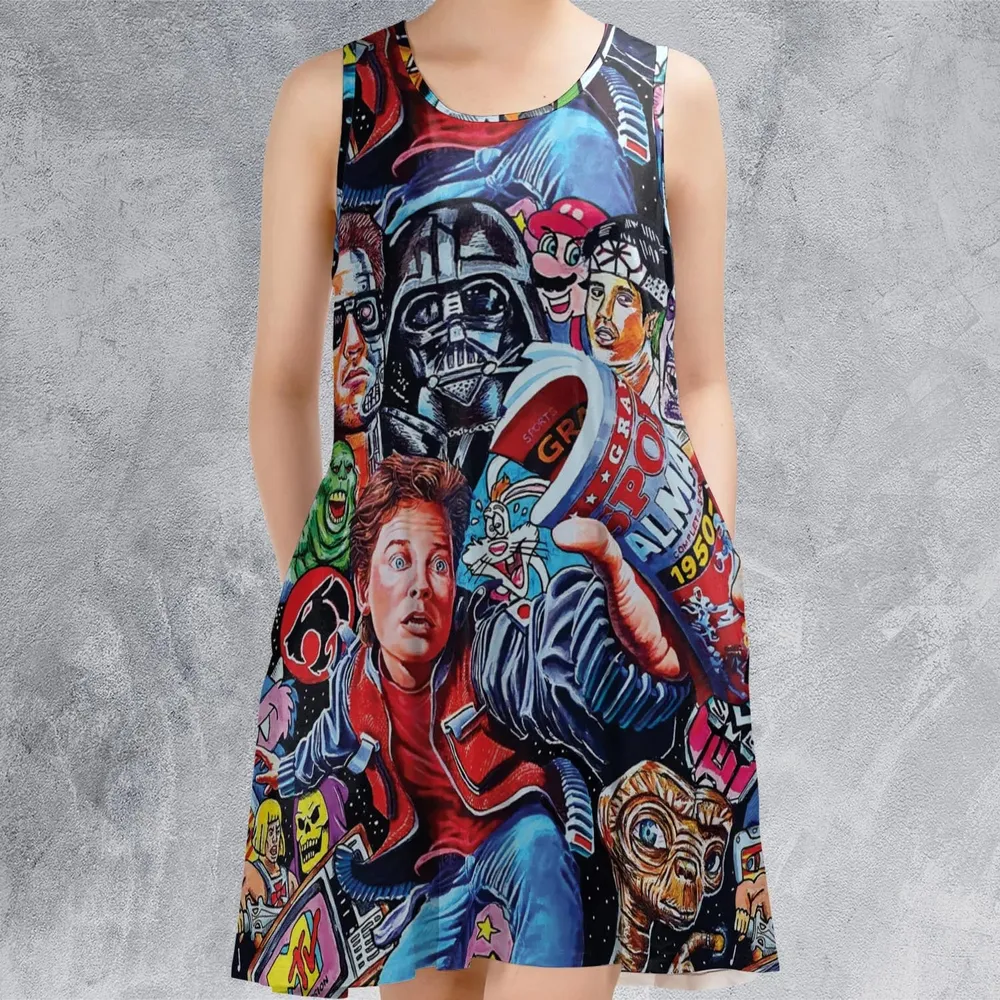 Back To The 80s Pop Culture 80s Movies Characters Sleeveless Dress - 2