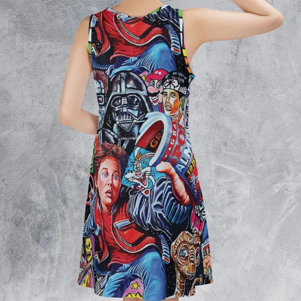 Back To The 80s Pop Culture 80s Movies Characters Sleeveless Dress - 3