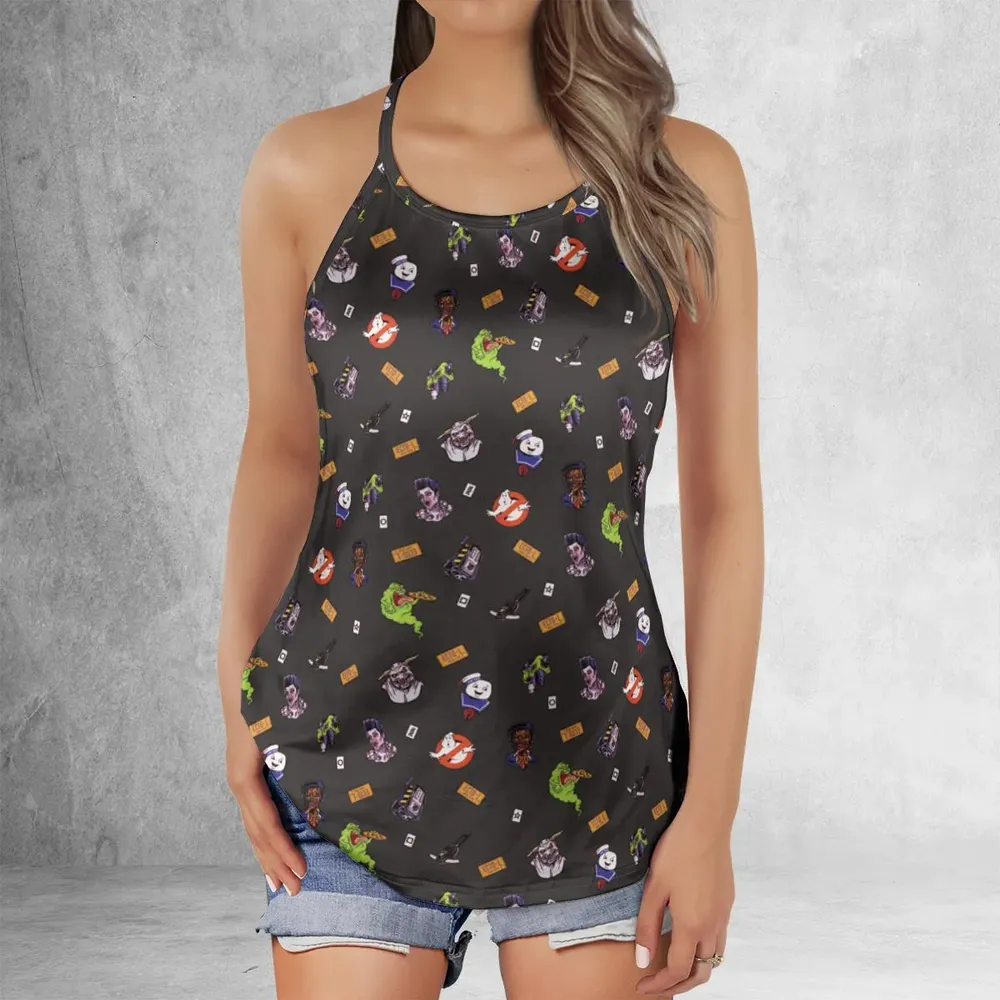 Ghostbusters Pattern Criss Cross Tank Top - 2