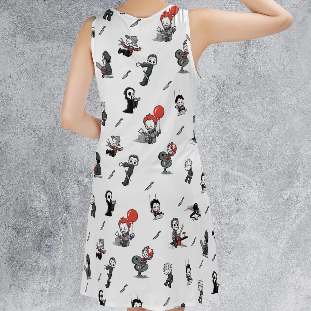 Baby Horror Characters Pattern Sleeveless Dress - 3