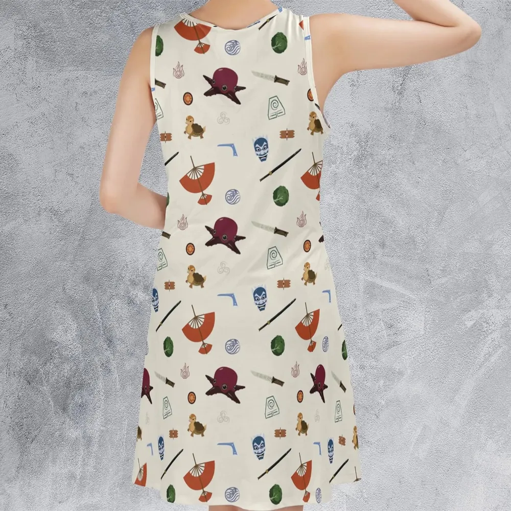 Avatar The Last Airbender Medley Pattern Sleeveless Dress - 3