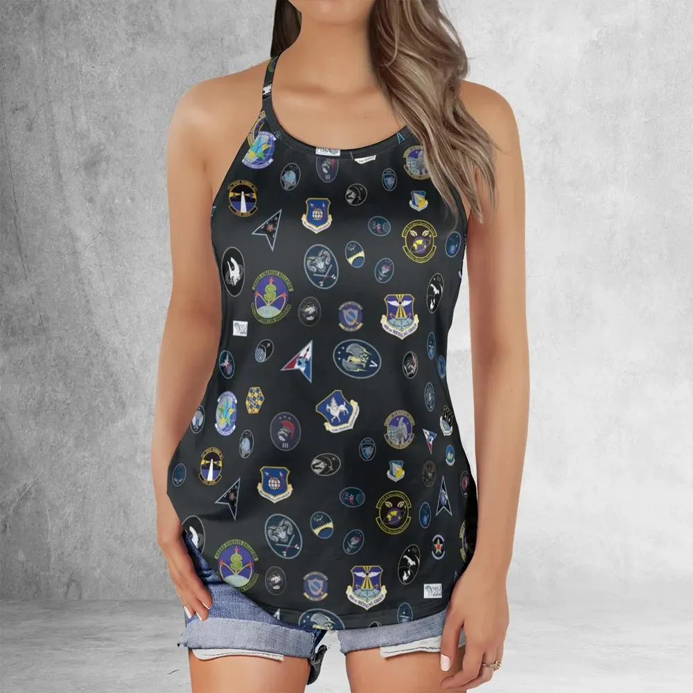 Space Force Squadron Pattern Criss Cross Tank Top - 2