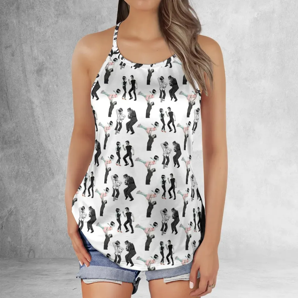 Frankenstein And Bride Dance Movies Dance Scene Mashup Criss Cross Tank Top - 2