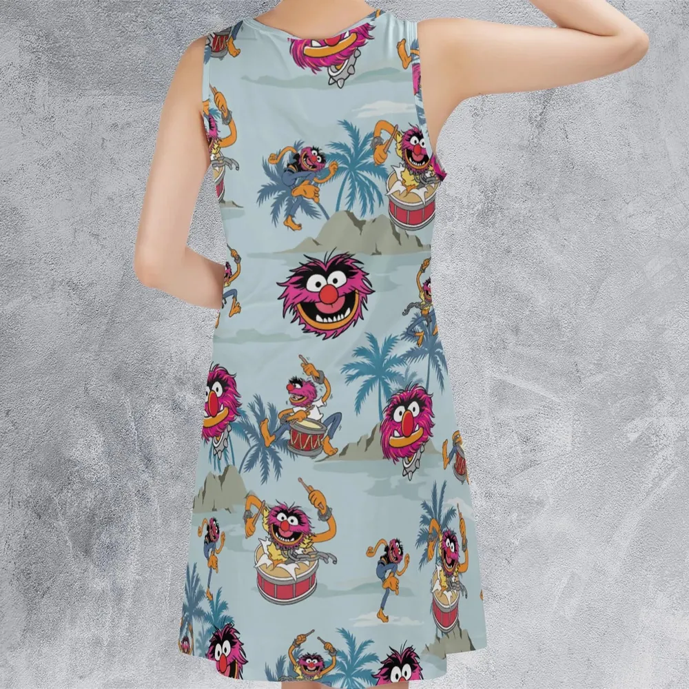 Animal The Muppet Show Drum Tropical Sleeveless Dress - 3