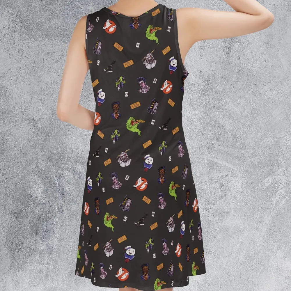 Ghostbusters Pattern Sleeveless Dress - 3