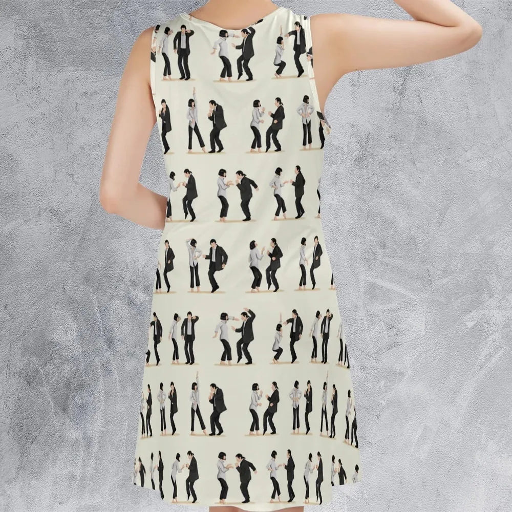 Mia Wallace and Vincent Vega Dance Pulp Fiction Sleeveless Dress - 3