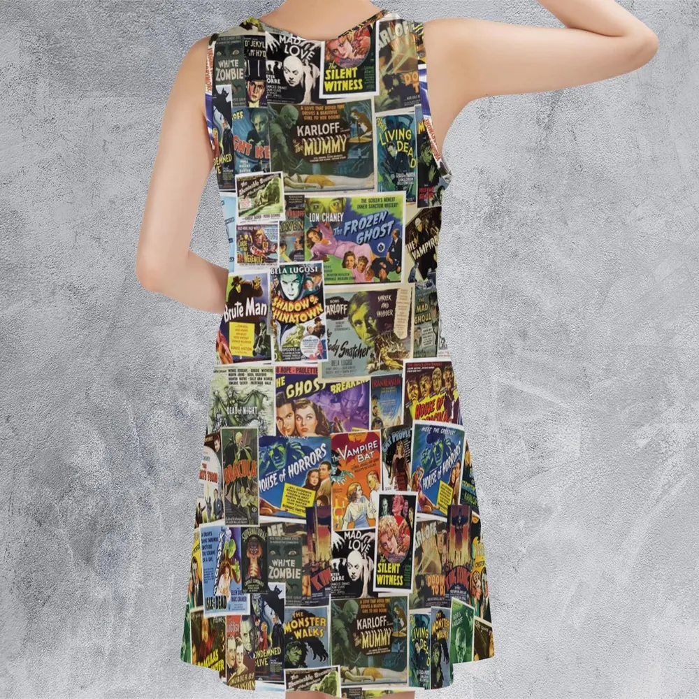 Vintage Horror Movies Sleeveless Dress - 3