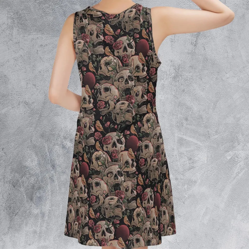 Life Grows Through Death Skull Sleeveless Dress - 3