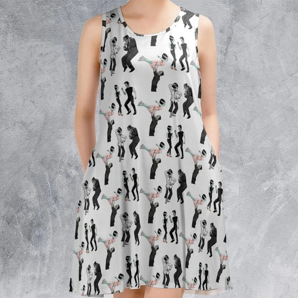 Frankenstein And Bride Dance Movies Dance Scene Mashup Sleeveless Dress - 2