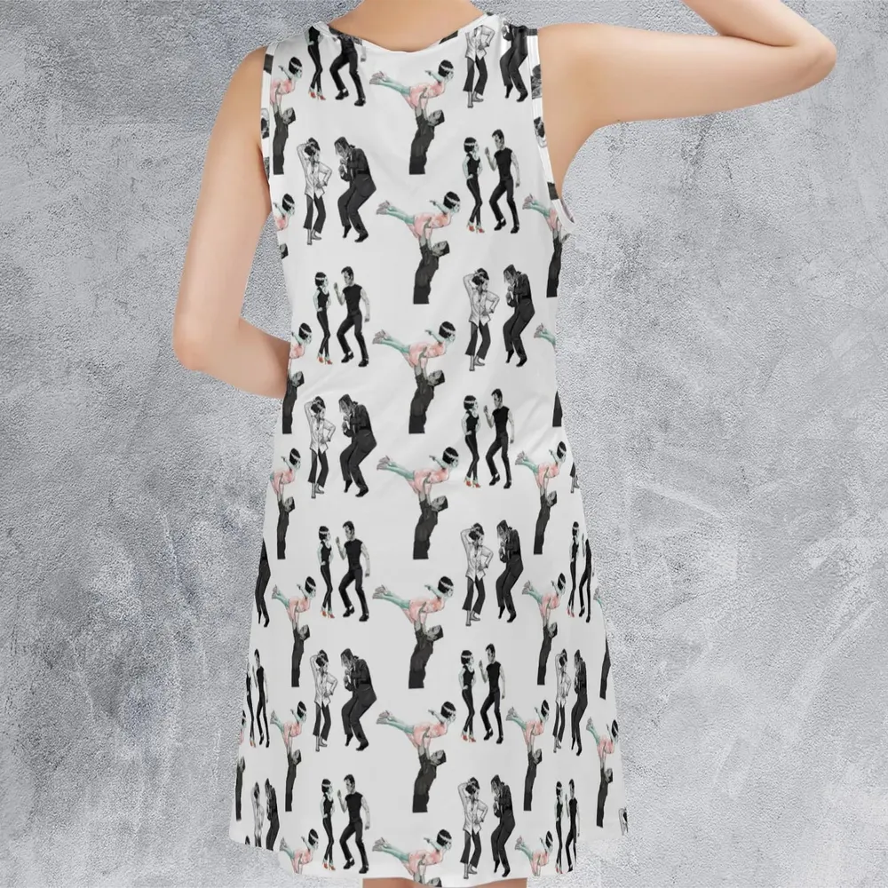 Frankenstein And Bride Dance Movies Dance Scene Mashup Sleeveless Dress - 3