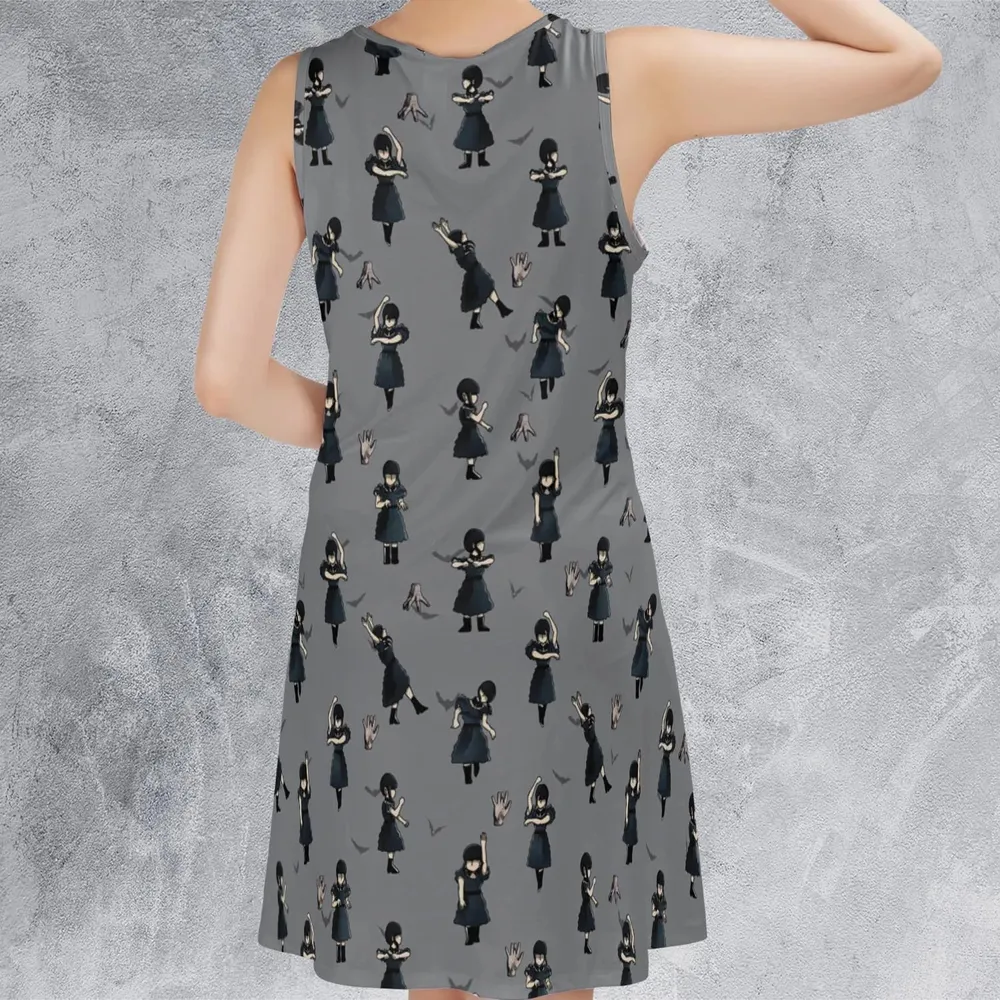 Wednesday Dance Pattern Sleeveless Dress - 3