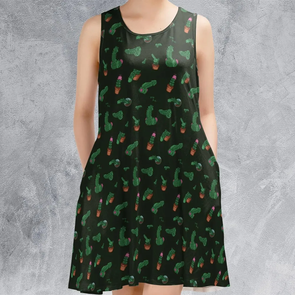 Funny Plants Pattern Sleeveless Dress - 2