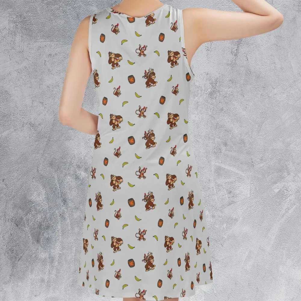 Nintendo Donkey Kong Characters Pattern Sleeveless Dress - 3
