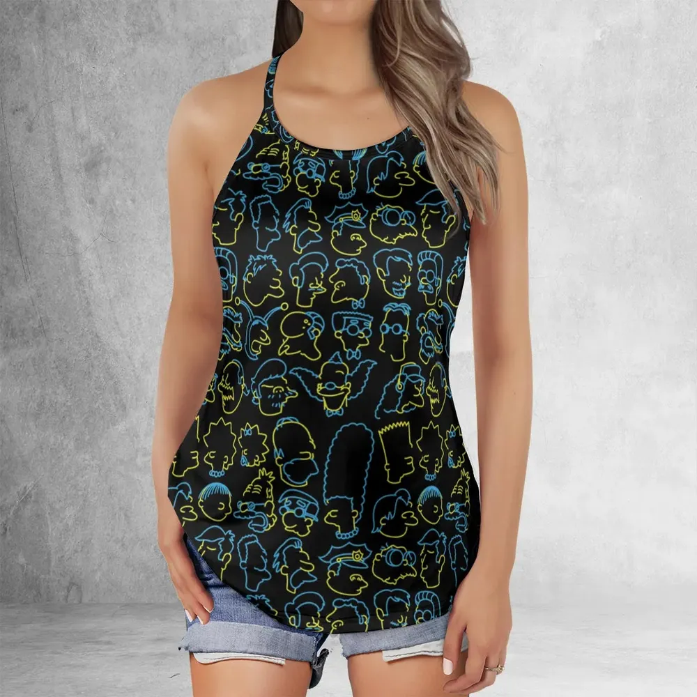 The Simpsons Neon Criss Cross Tank Top - 2