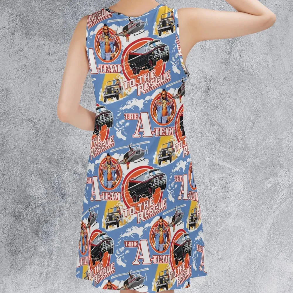 To The Rescue The A Team Pattern Sleeveless Dress - 3