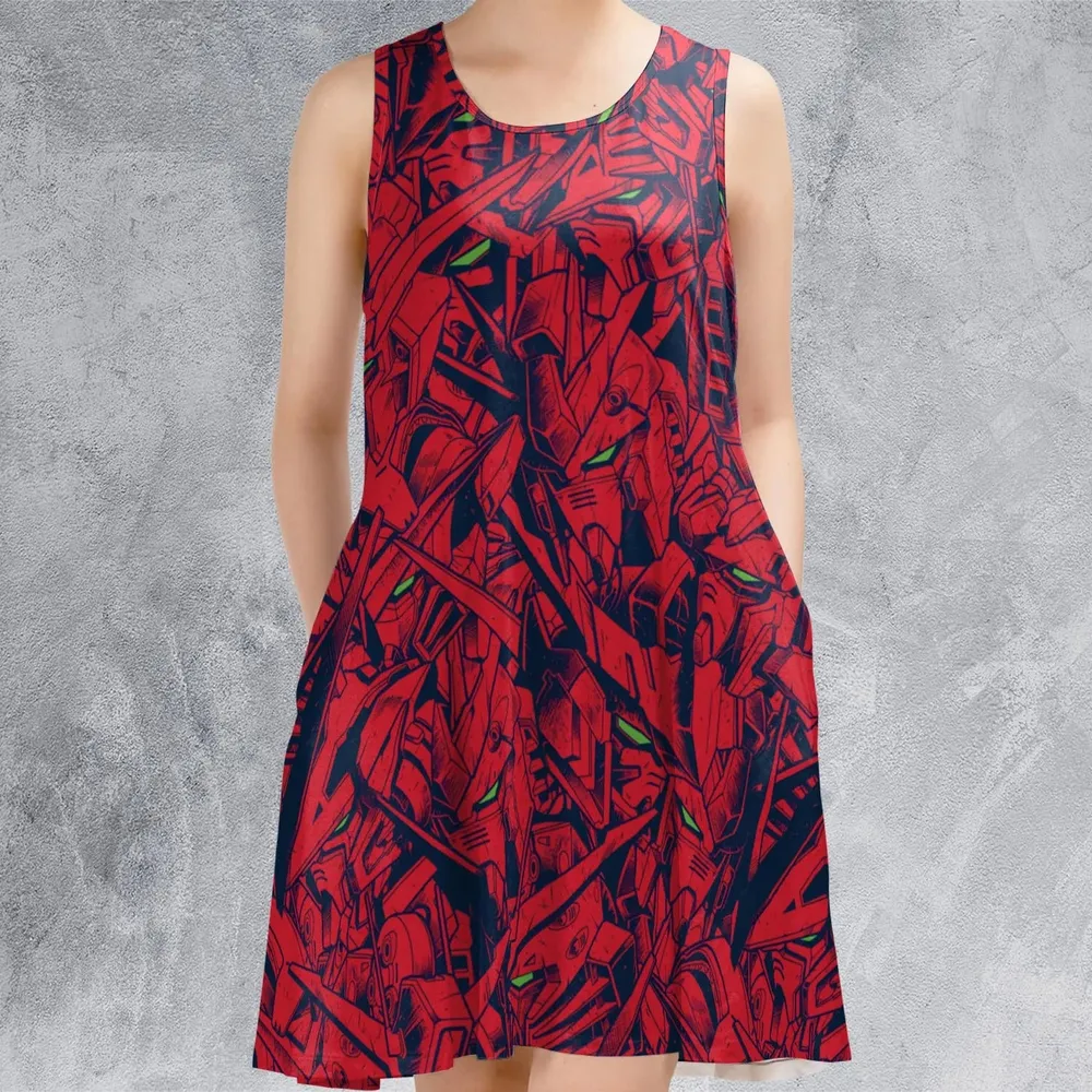 Gundam Camo Magenta Gundam Sleeveless Dress - 2