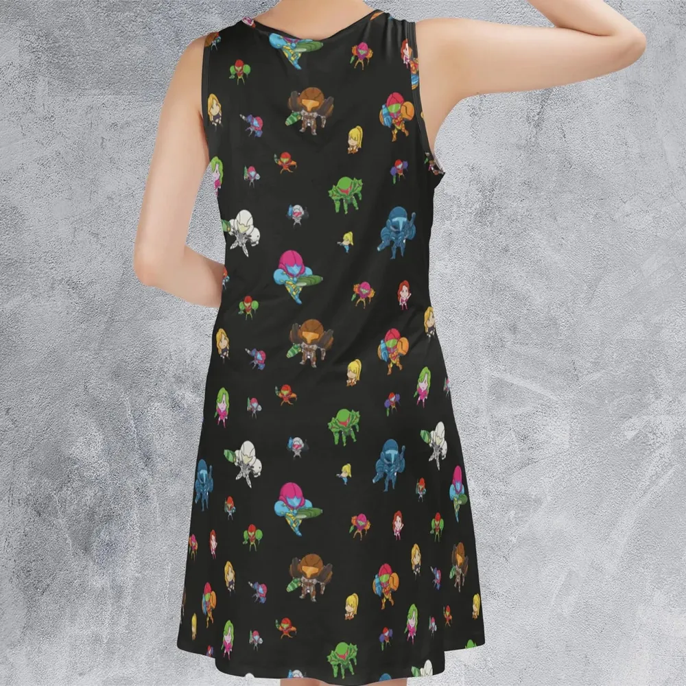 Metroid Pattern Sleeveless Dress - 3