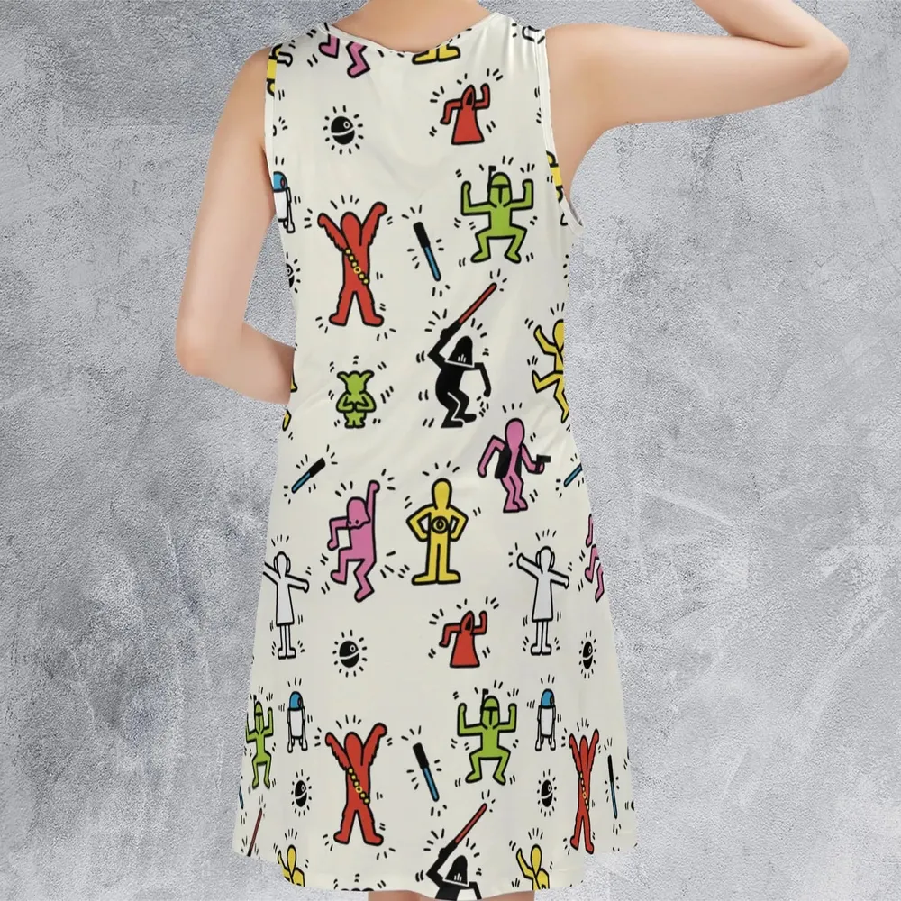 Pop Wars Star Wars Pop Art Pattern Sleeveless Dress - 3