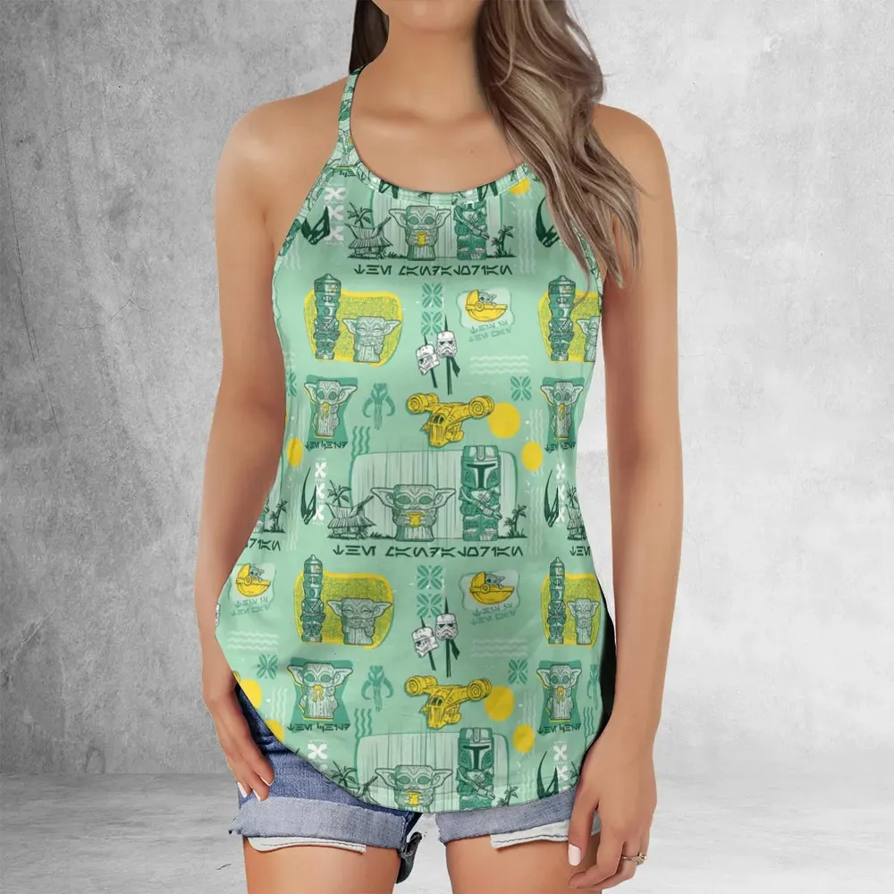 The Mandalorian Star Wars Aloha Criss Cross Tank Top - 2