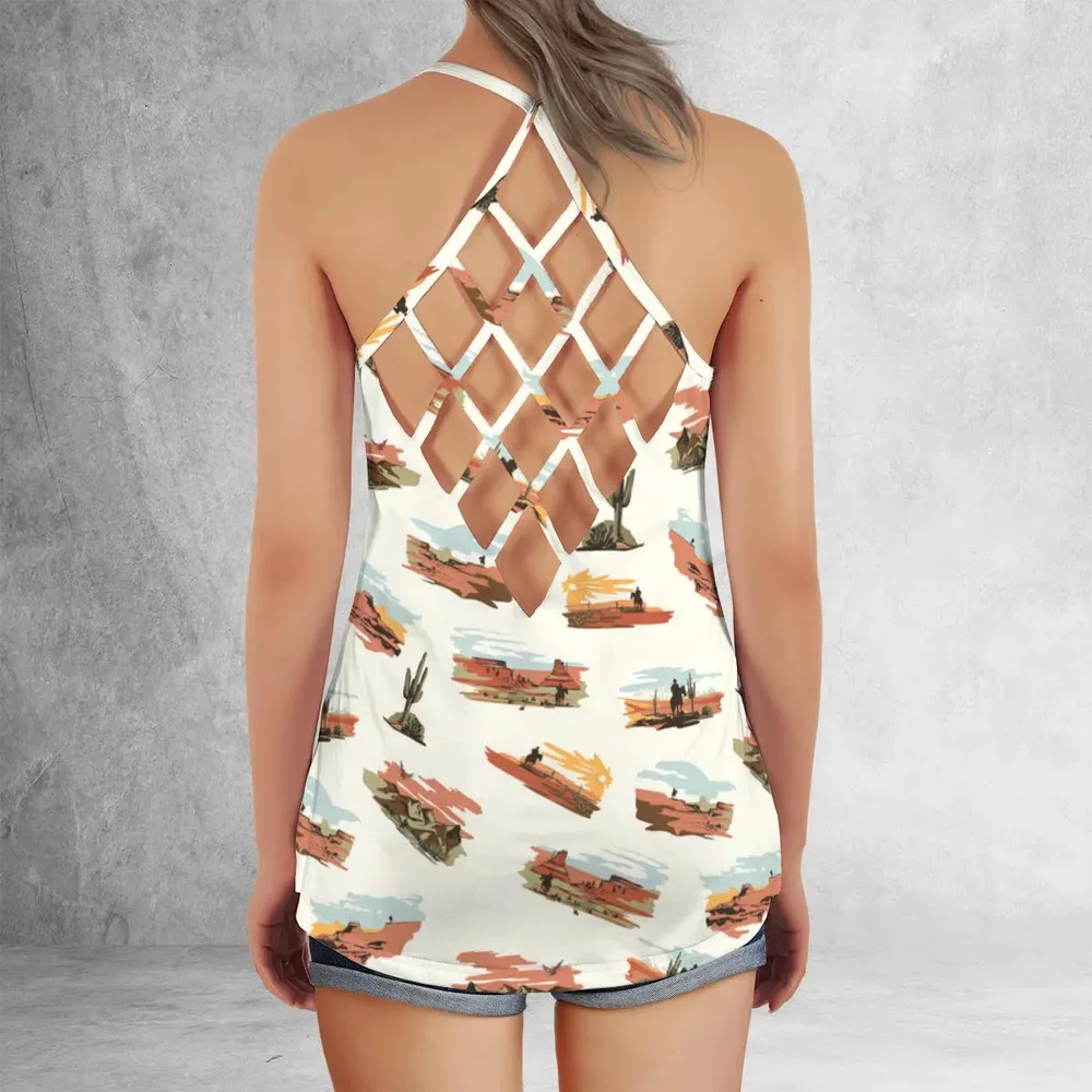 Wild West John Wayne Criss Cross Tank Top - 3