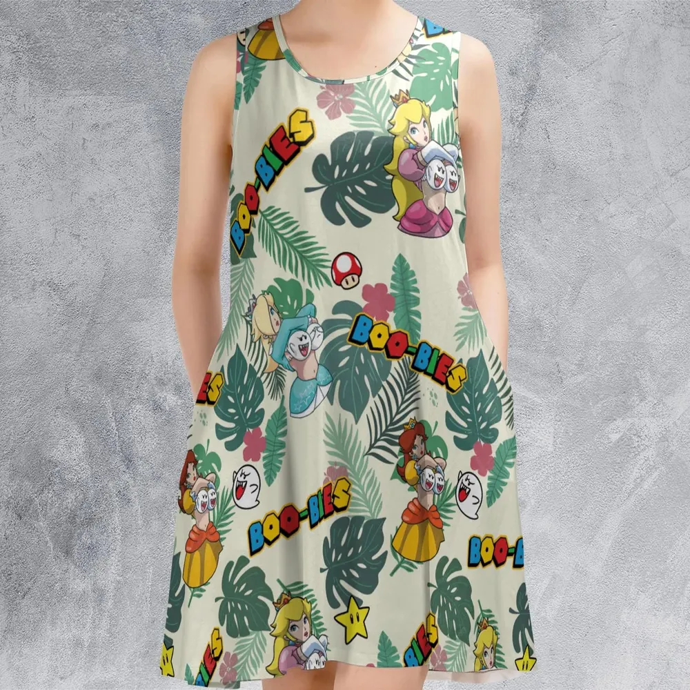 Super Mario Boo-Bies Pattern Sleeveless Dress - 2