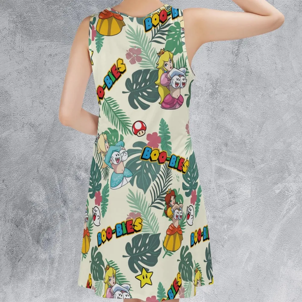 Super Mario Boo-Bies Pattern Sleeveless Dress - 3