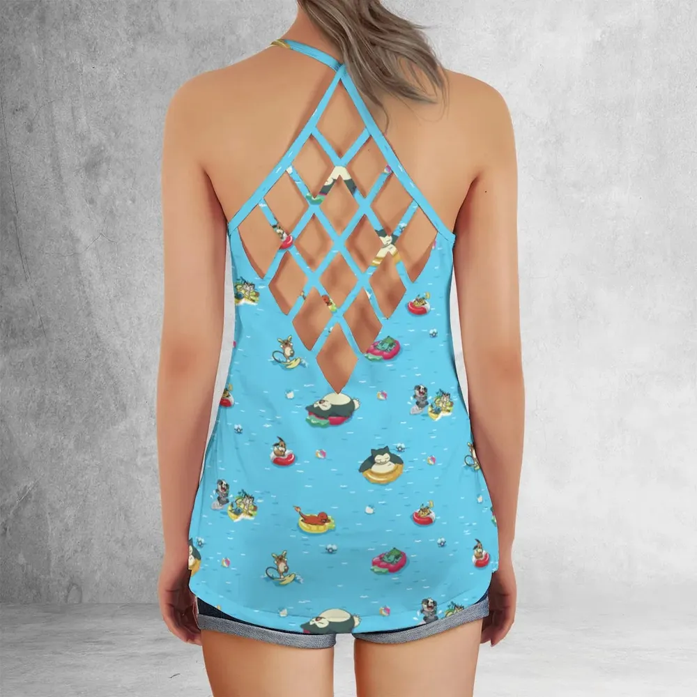 Pokemon Sunny Days Sea Swim Criss Cross Tank Top - 3