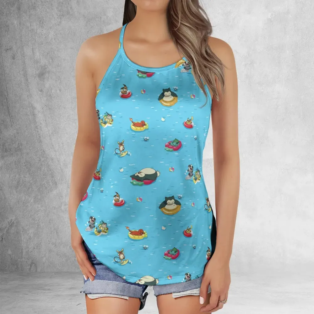 Pokemon Sunny Days Sea Swim Criss Cross Tank Top - 2