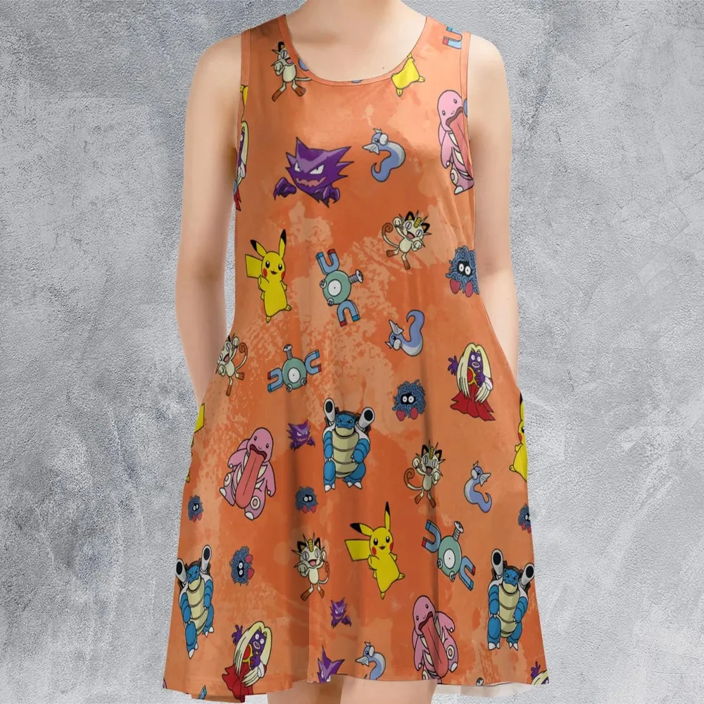 Pokemon Character Scatter Sleeveless Dress - 2