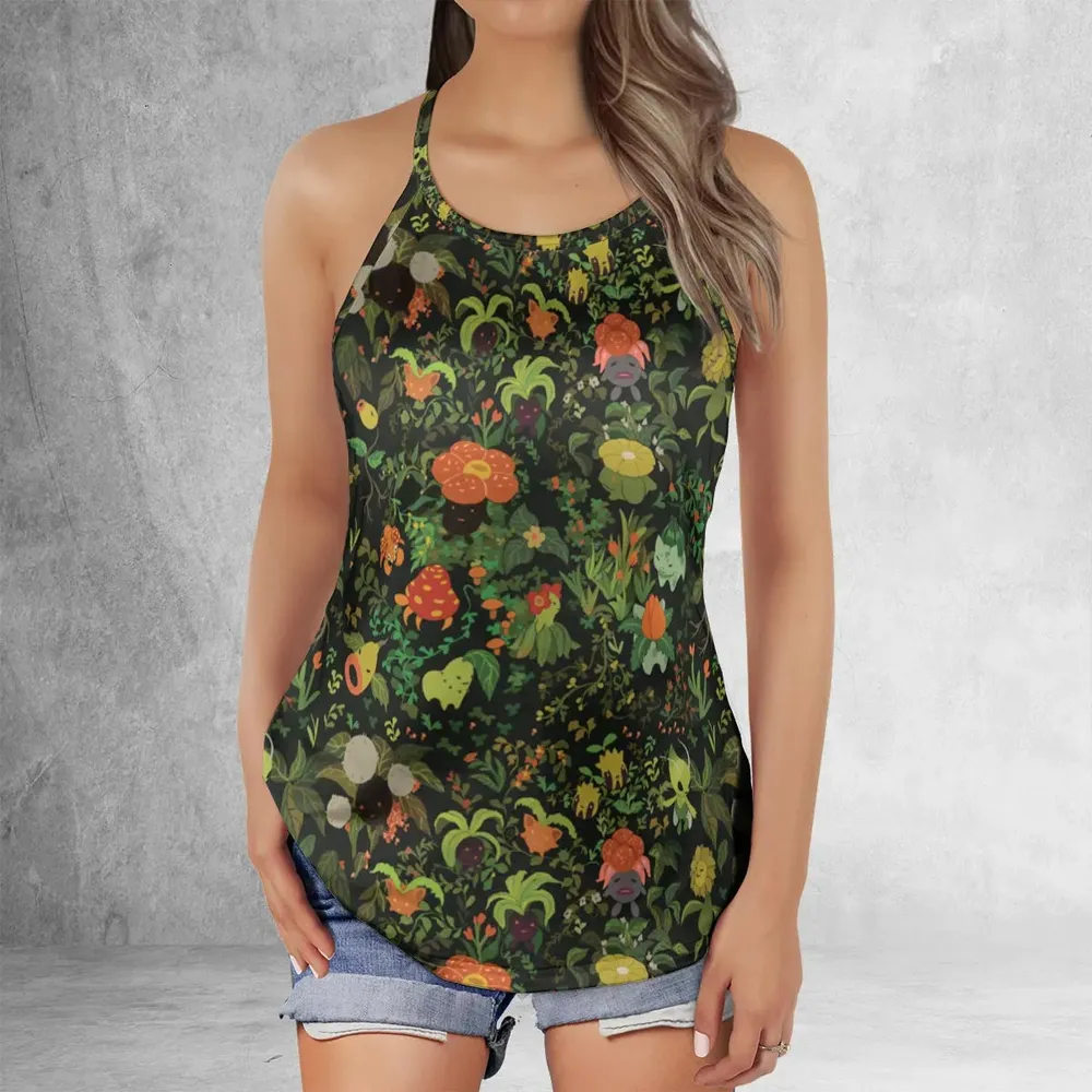 Grass Pokemon Patterns Criss Cross Tank Top - 2
