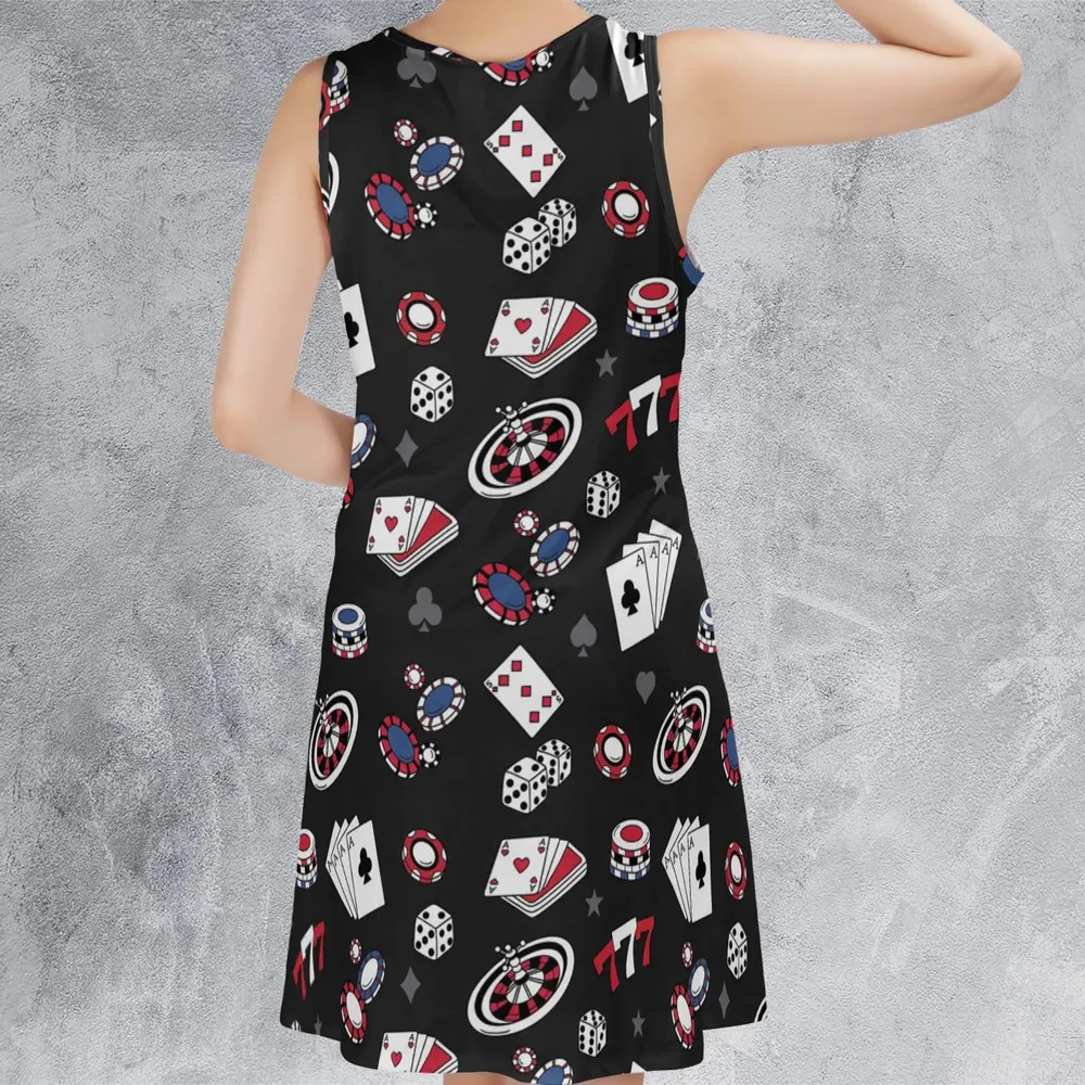 Vintage Poker Texas Hold’em Sleeveless Dress - 3