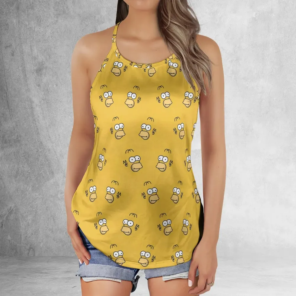 Homer Simpson Pattern Criss Cross Tank Top - 2