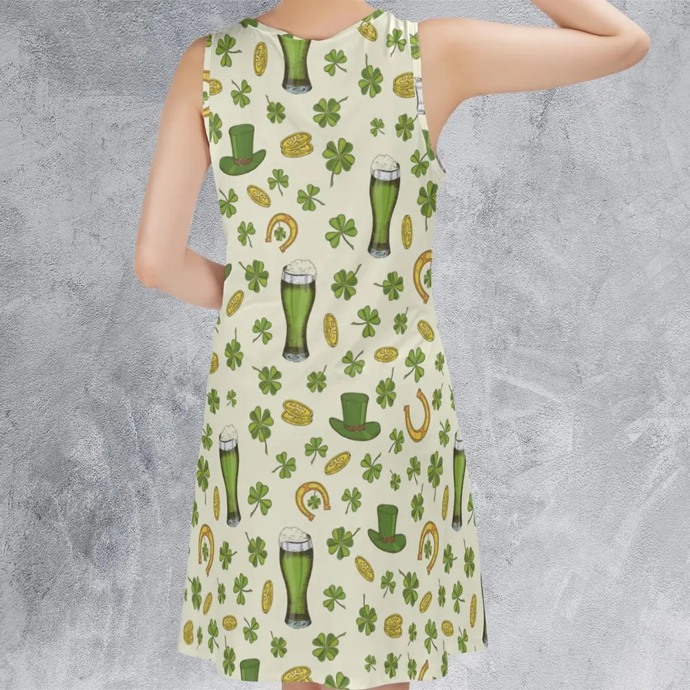 St.Patrick’s Day Pattern Sleeveless Dress - 3