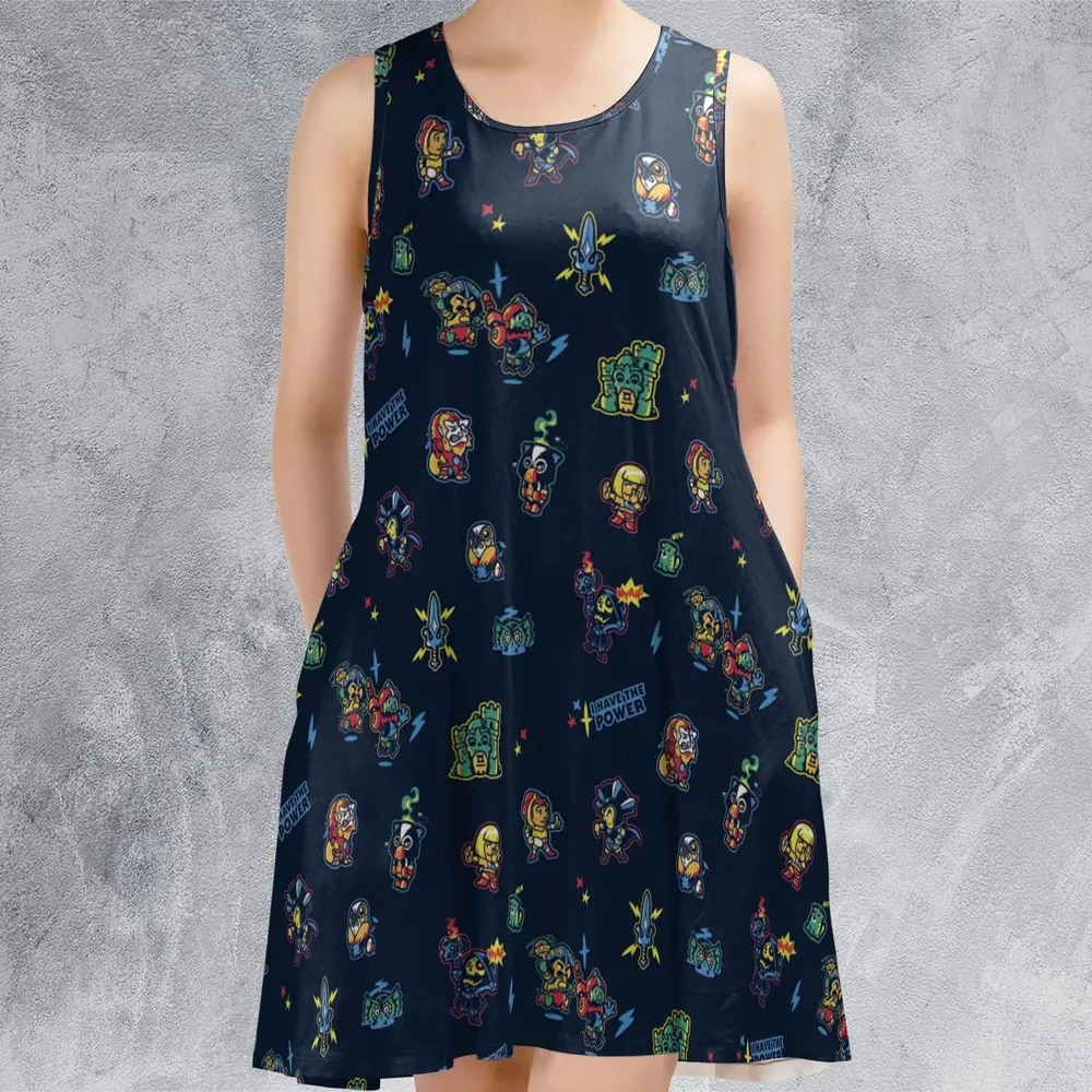 Masters Of The Universe Funny Pattern Sleeveless Dress - 2