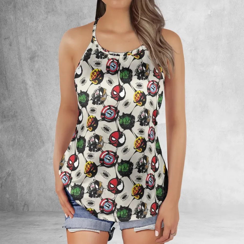 Spider Venom Pattern Criss Cross Tank Top - 2