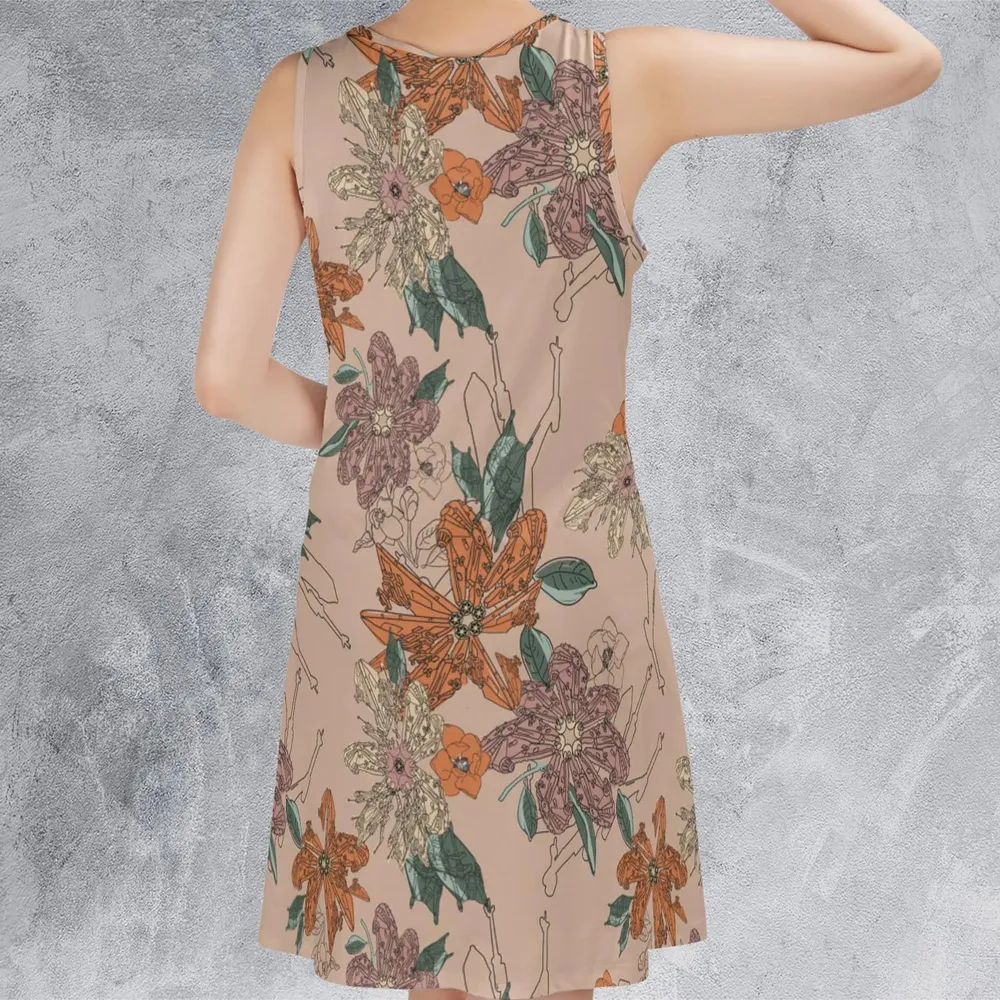 Star Wars Ships Floral Pattern Sleeveless Dress - 3